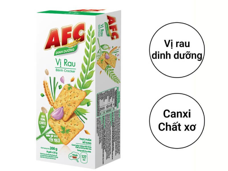 khám phá bánh afc rau cải giảm cân